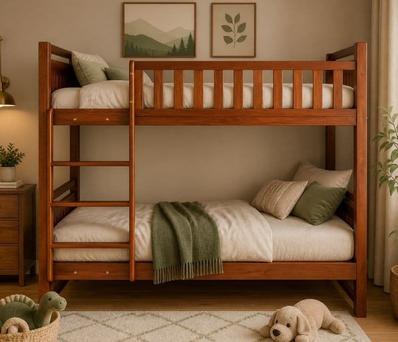 Image 6 for The Cozy-Climb Bunker Bed In Solid Mahogany Wood (WH)(BWD)(BTM)(EC)