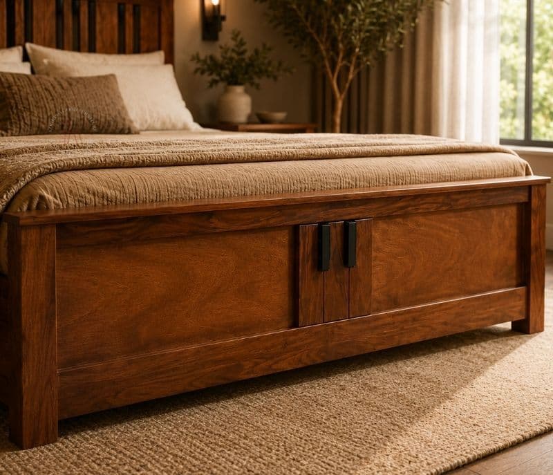 Image 3 for Piano King Size Hydraulic Box strorage  Mahogany Wood