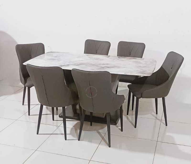 Image 2 for C-127-321-Dining Set 1+6-Grey Dining Set-1+6 (EC OTD)