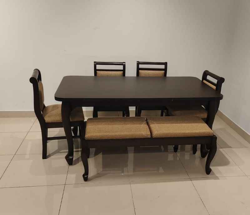 Image 4 for s design Dining table-1+4 chairs +Bench (BSK OTD)