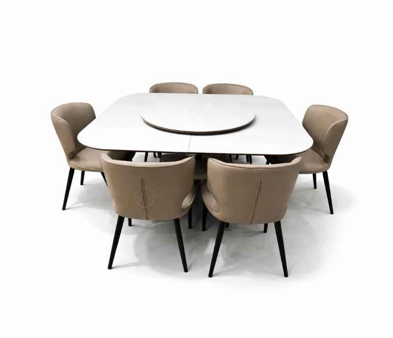 Image 3 for Expandable Dinning Table 662. Chair 125 Artificial Marble Top  1+6