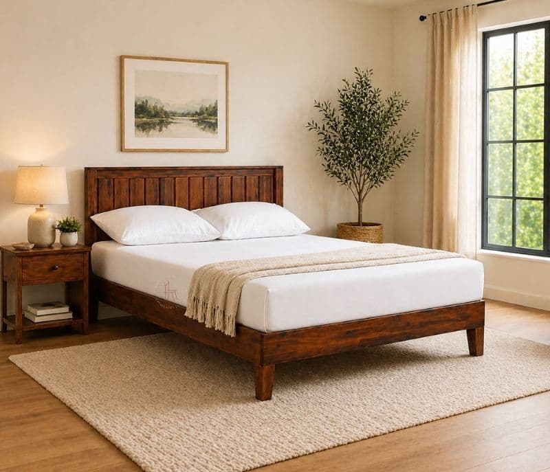 Zinus Sheesham Cot Premium Solid Sheesham Wood Honey Finish (SCV _PKU)