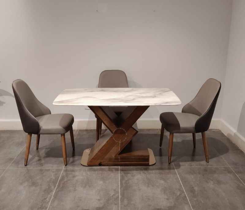 Image 2 for Dining Set 682/912 Table With Marble Top 4 Chairs (HYD OTD)