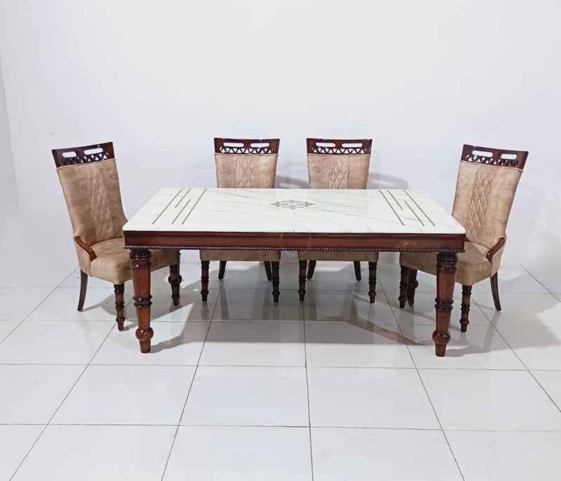 Image 4 for Double-Handle-1+6 Dining Set Marble Top (BTM OTD)