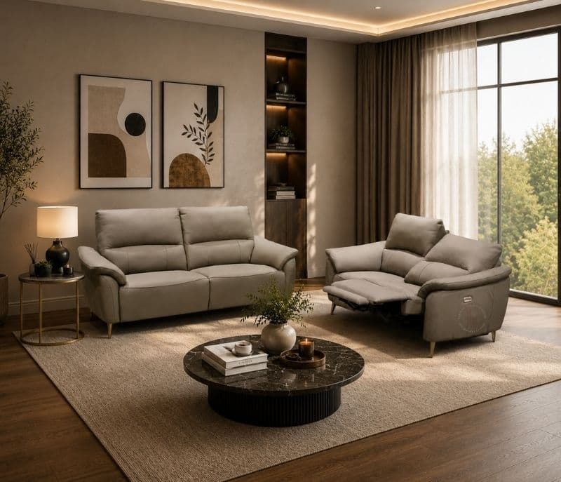 6659 Seater  Fix 3+ 2 Seater Power Recliner Body Touch Leather(WF)(CP OTD)