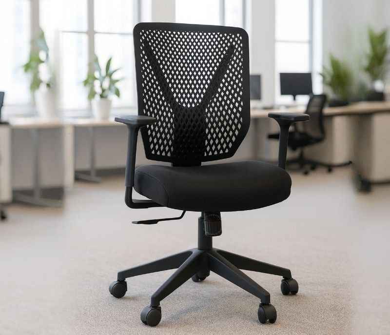 Leo Black Mesh Office Chair Adjustable Height  Revolving Study Work from Home Chair Computer Desk Chair