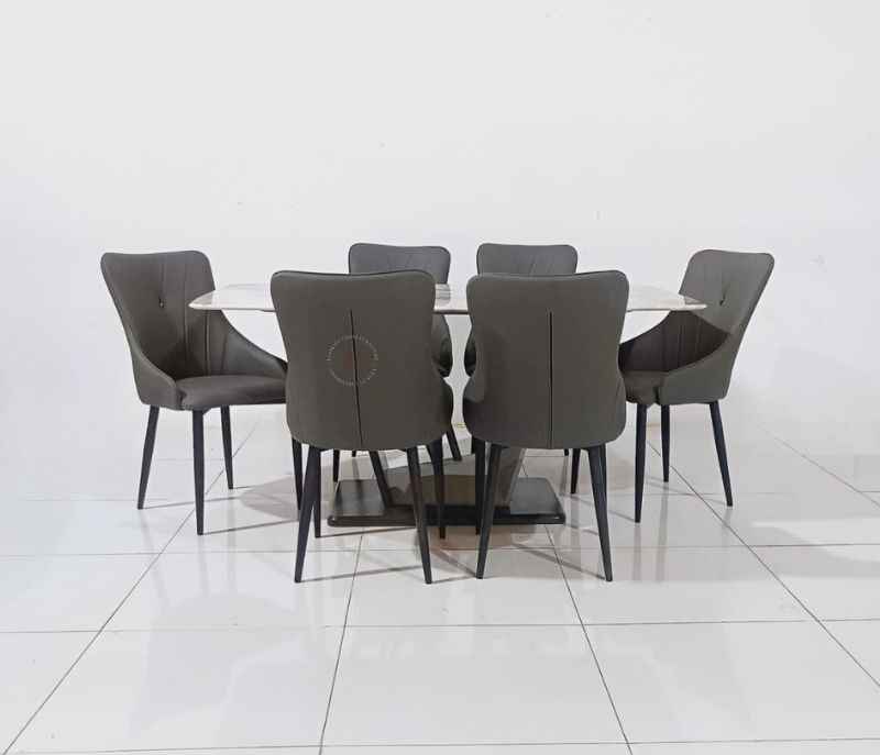 Image 3 for C-127-321-Dining Set 1+6-Grey Dining Set-1+6 (EC OTD)