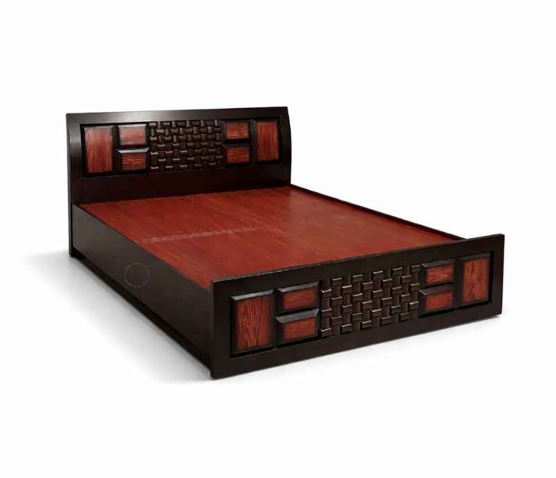 Image 10 for Malta Queen Sized Bed with Bed Box and Drawer Storage  (Block Board, Brown) (EC)(BSK)