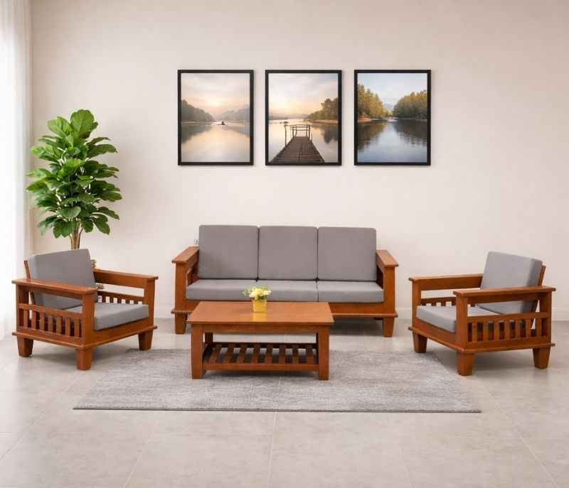Wooden Sofa 3+1+1+ Center Table (BTM OTD)