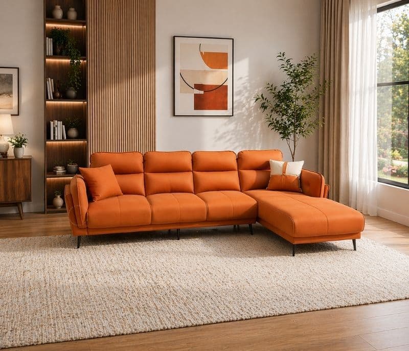 Image 2 for Austin Sofa 3+Lounger Micro Suede Fabric (HYD)