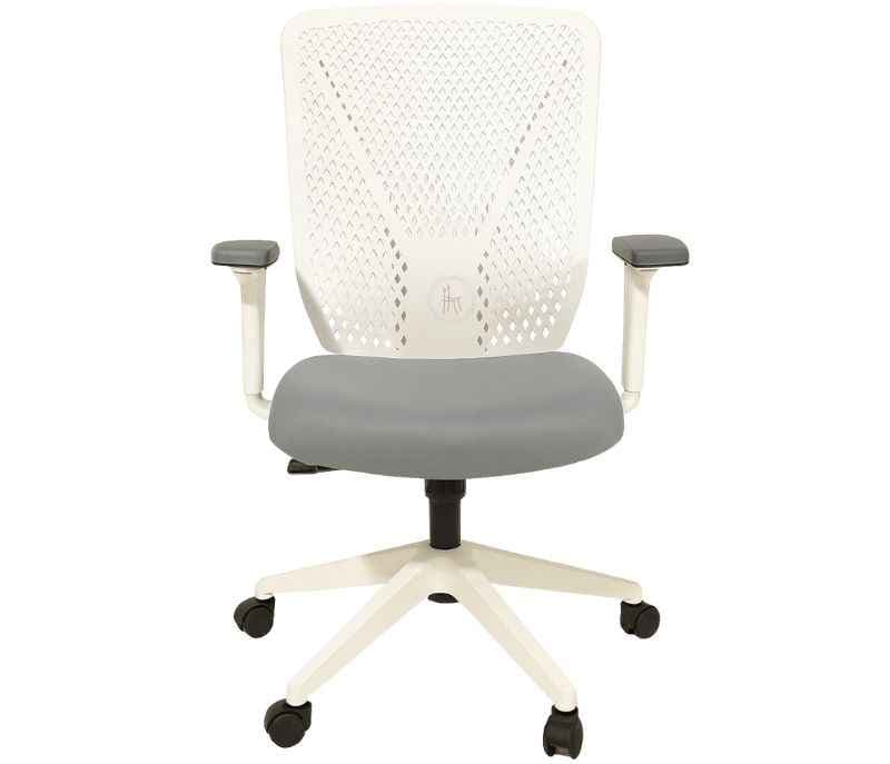 Image 4 for Leo White Mesh Office Chair Adjustable Height  Revolving Study Work from Home Chair Computer Desk Chair