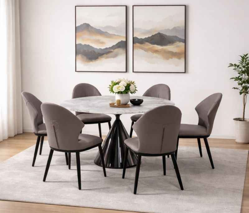 DT-626 Dining Set 1+6 Marble Top  (SKN OTD)