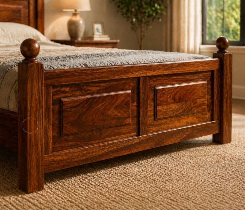 Image 3 for Bowie Sheesham Cot Premium Solid Sheesham Wood Honey Finish (SCV _PKU)