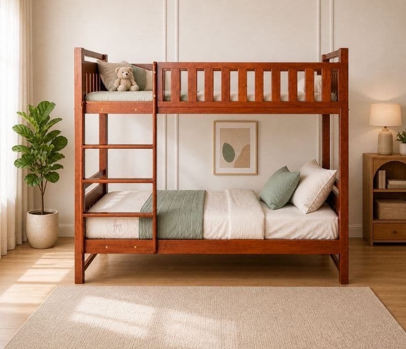 Image 5 for The Cozy-Climb Bunker Bed In Solid Mahogany Wood (WH)(BWD)(BTM)(EC)