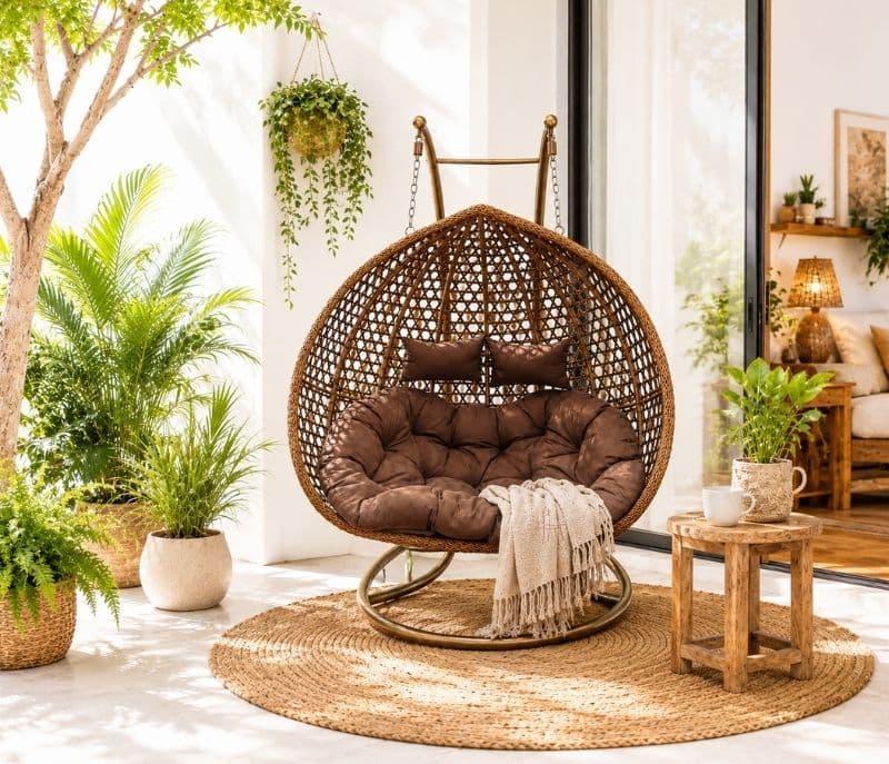 Image 3 for 2 seater Hanging swing premium handwoven heavy-duty metal frame (CP OTD)