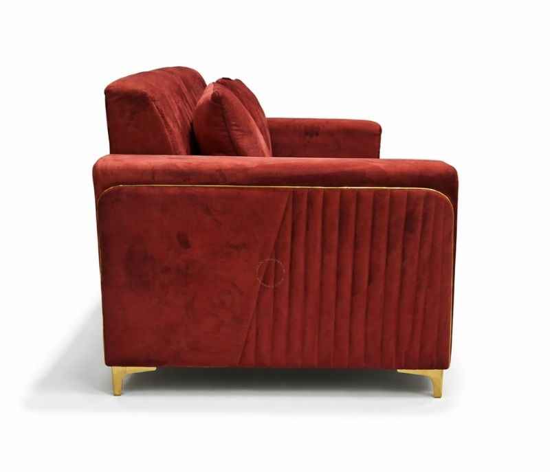 Image 9 for New Oreo Sofa 3+2+2 Puffy+Center Table With Glass Velvet Fabric  (EC)(HYD)
