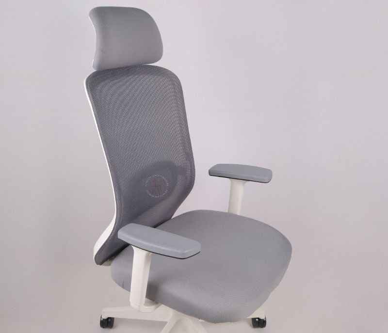 Image 3 for Hawk HB Grey White  Ergonomic High-Back Mesh Office Chair  Adjustable Height  Revolving Study Work from Home Chair Computer Desk Chair  Back Lumbar Support  Ergonomic Chair  Tilting  Arm Support