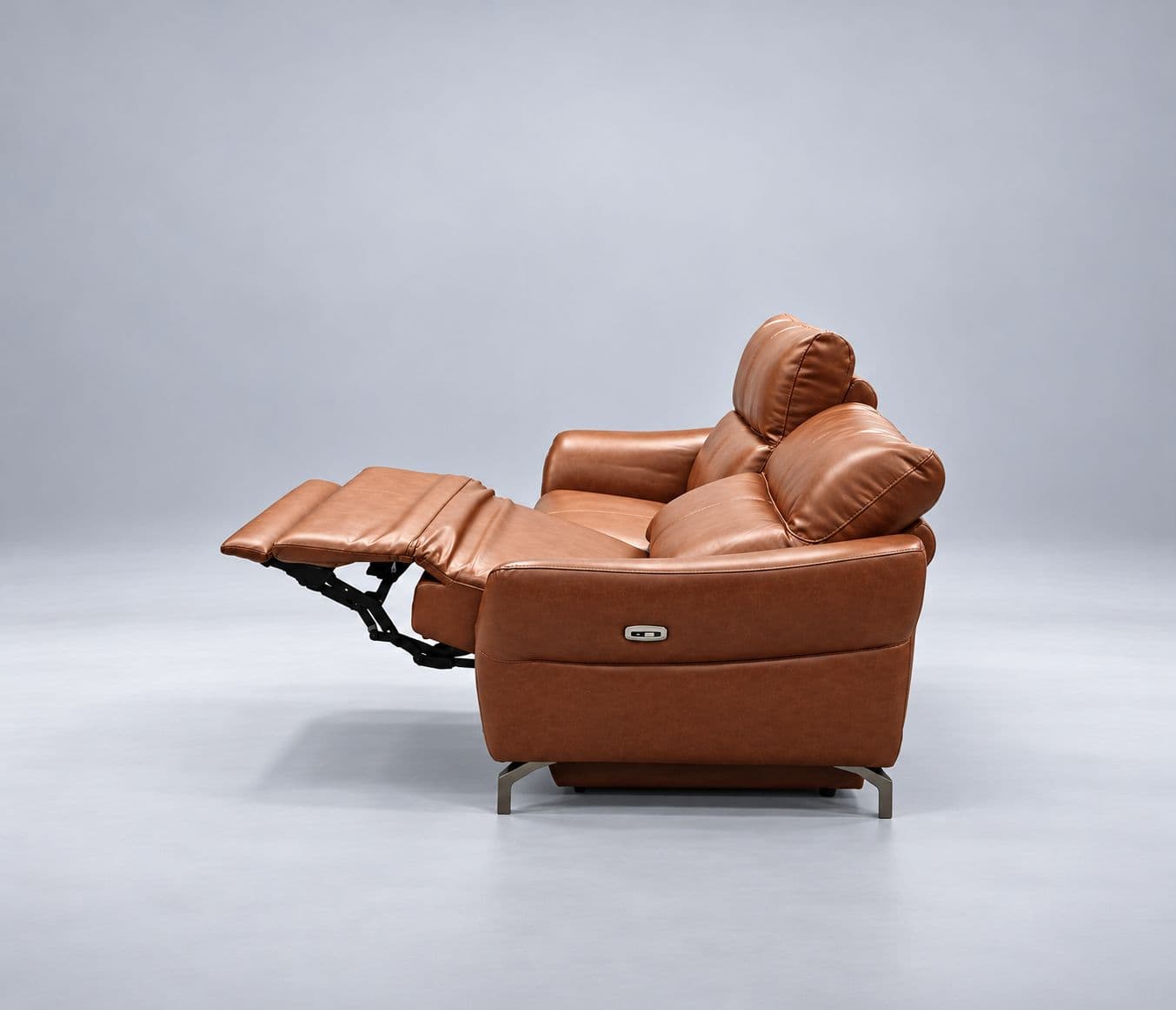 Image 8 for 3935-3S-E-B1125-65  Sofa Set Electrical Recliner 3 Seater  Imported Brown Half Leather (WH)(CP)