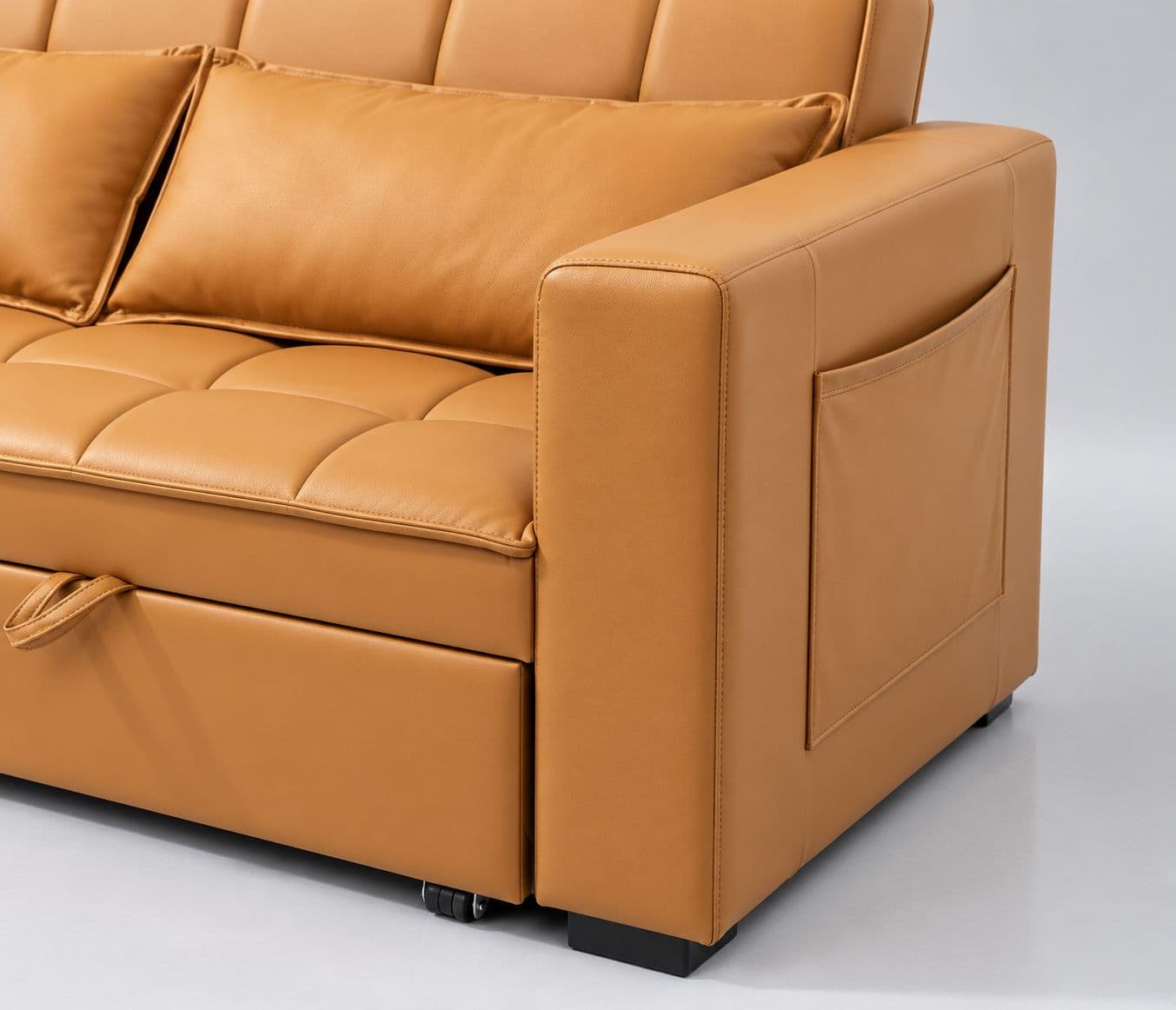 Image 15 for Anke 3 Seater SCB Convertible Sofa Cum Bed Tufted Cushioned Surface Quilted Sleeping Surface Designed For Additional Comfort Convenient pull-out design for easy conversion (WH)
