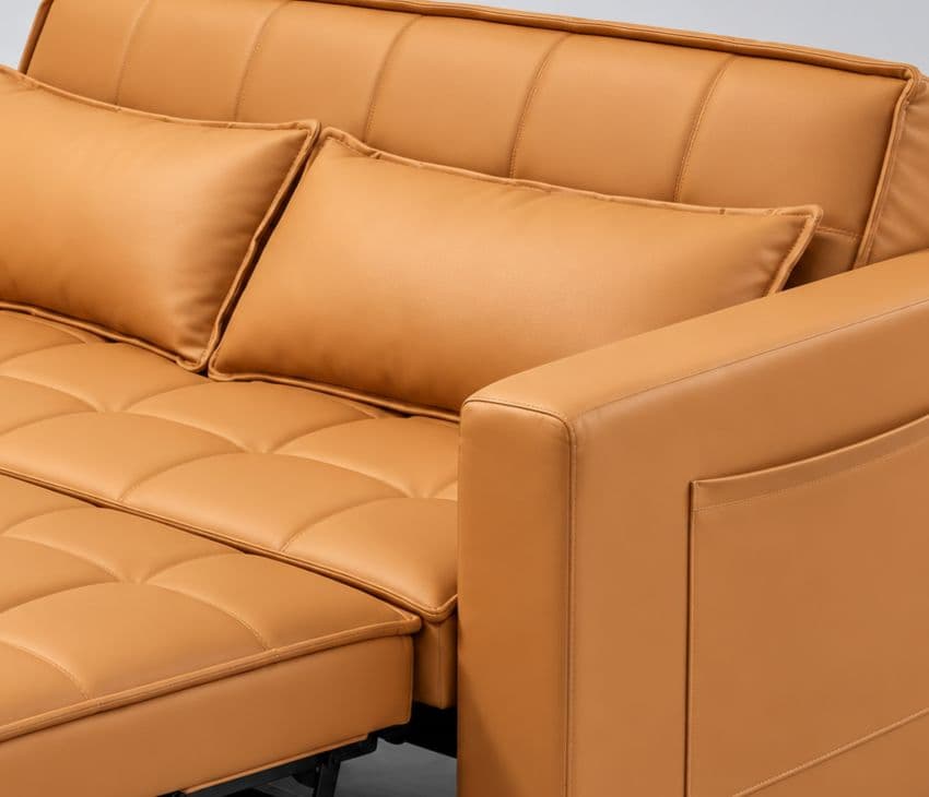 Image 4 for Anke 3 Seater SCB Convertible Sofa Cum Bed Tufted Cushioned Surface Quilted Sleeping Surface Designed For Additional Comfort Convenient pull-out design for easy conversion (WH)
