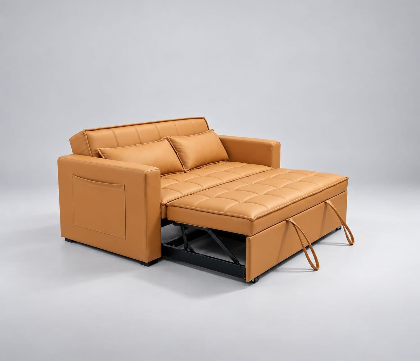 Image 5 for Anke 3 Seater SCB Convertible Sofa Cum Bed Tufted Cushioned Surface Quilted Sleeping Surface Designed For Additional Comfort Convenient pull-out design for easy conversion (WH)