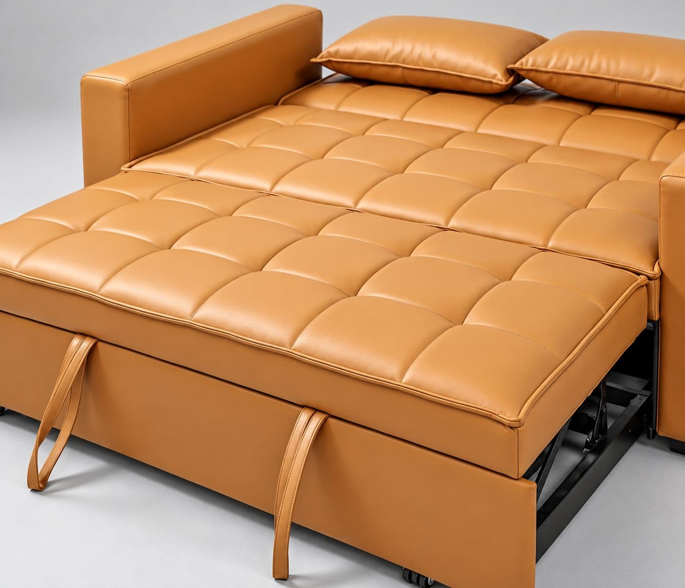 Image 10 for Anke 3 Seater SCB Convertible Sofa Cum Bed Tufted Cushioned Surface Quilted Sleeping Surface Designed For Additional Comfort Convenient pull-out design for easy conversion (WH)