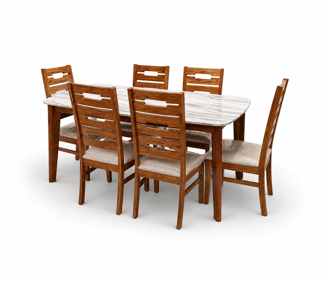 Image 3 for Imperium Elite 1+6 Dining Set Teakwood With Marble Top (BSK)(HYD)(EC)
