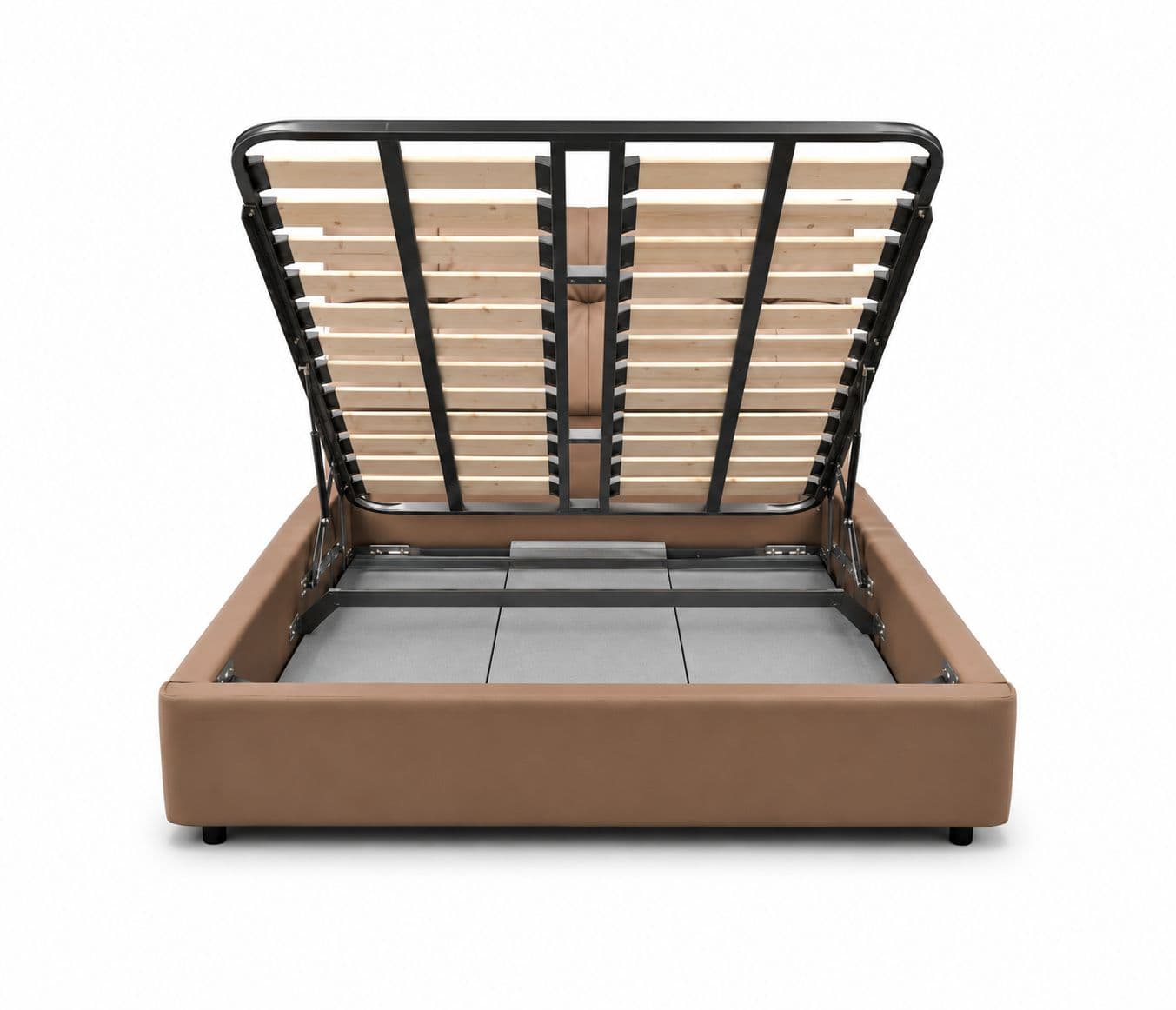 Image 6 for 2508 Leather Cot Queen With Hydraulic Multi Layer Solid Wood Full Grain Leather (EC)