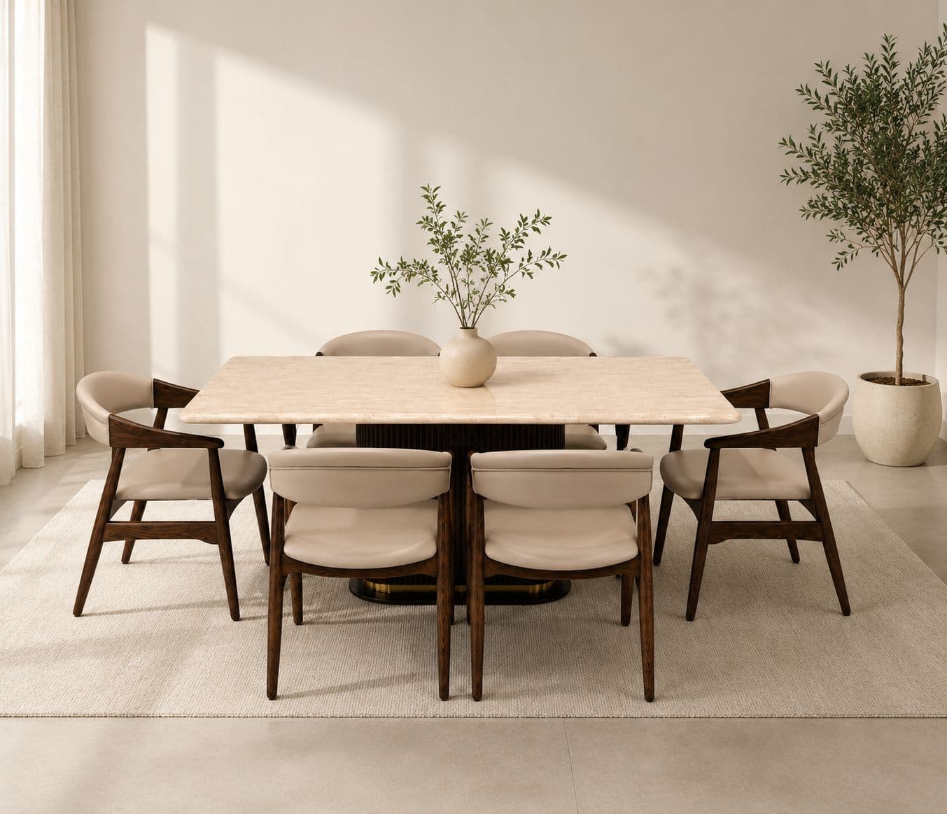 DT37 /DC 361 1+5 Seater Top Vego Marble  And Ash Wood Base (EC)