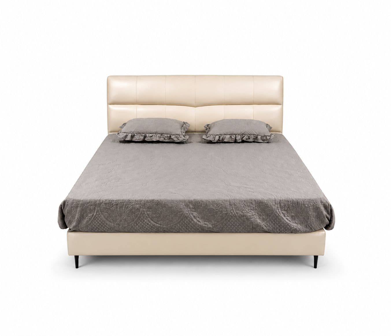 Image 5 for King Bed 389(TD-1) With King Size Without Storage With Leather Upholestry And Pine Wood Frames (HYD)