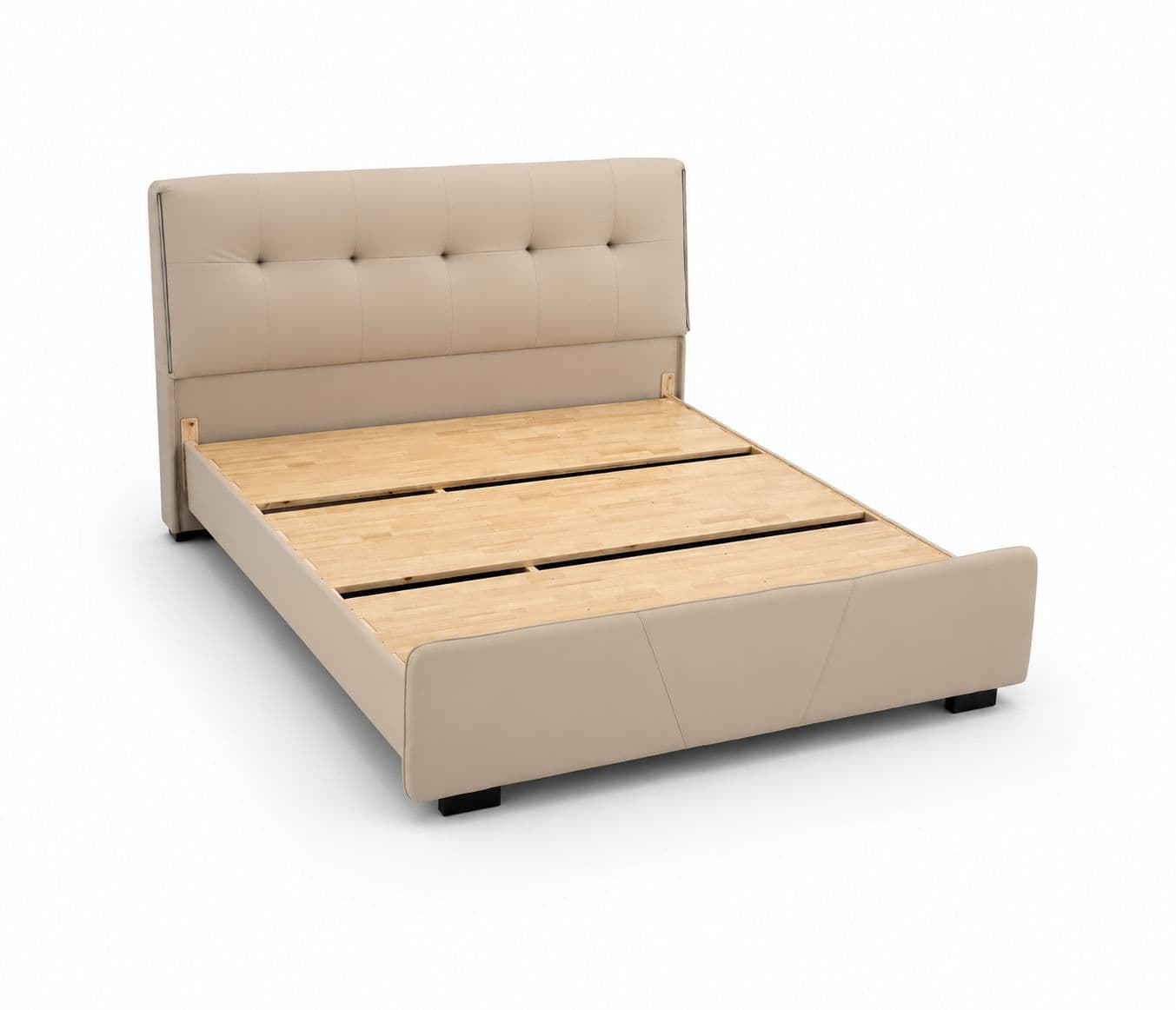 Image 6 for ZK012 King Size Bed Without Storage With Leather Upholestry And Pine Bed Frames (HYD)