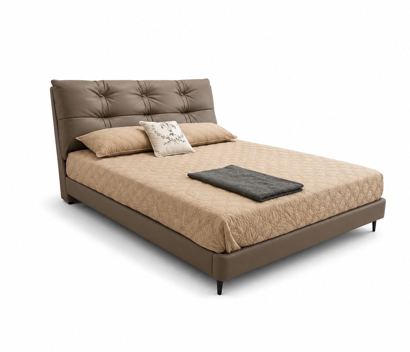 Image 3 for 573/4118 King Size Bed Without Storage Leather  Bed With Pine Wood Frames