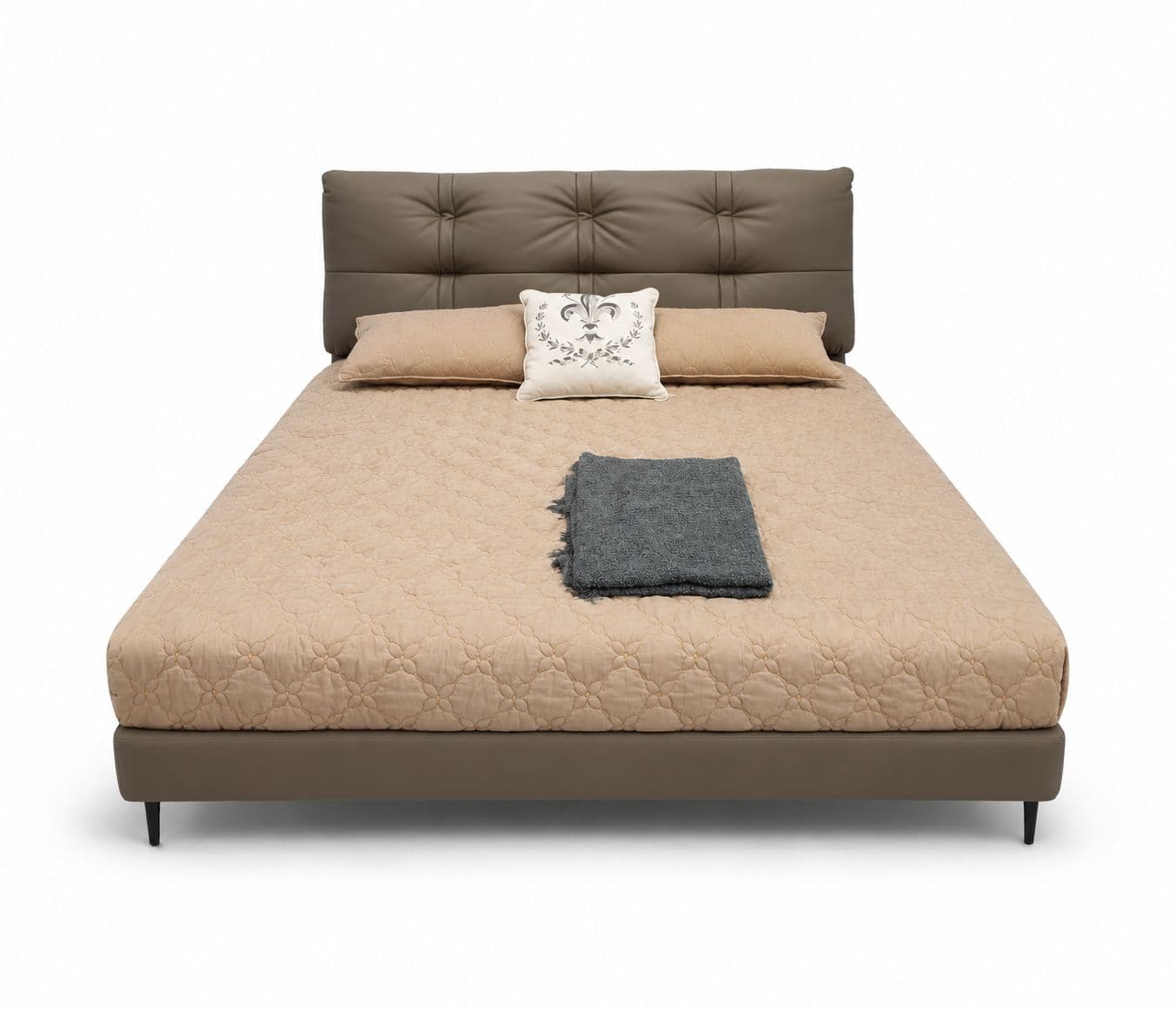 Image 6 for 573/4118 King Size Bed Without Storage Leather  Bed With Pine Wood Frames