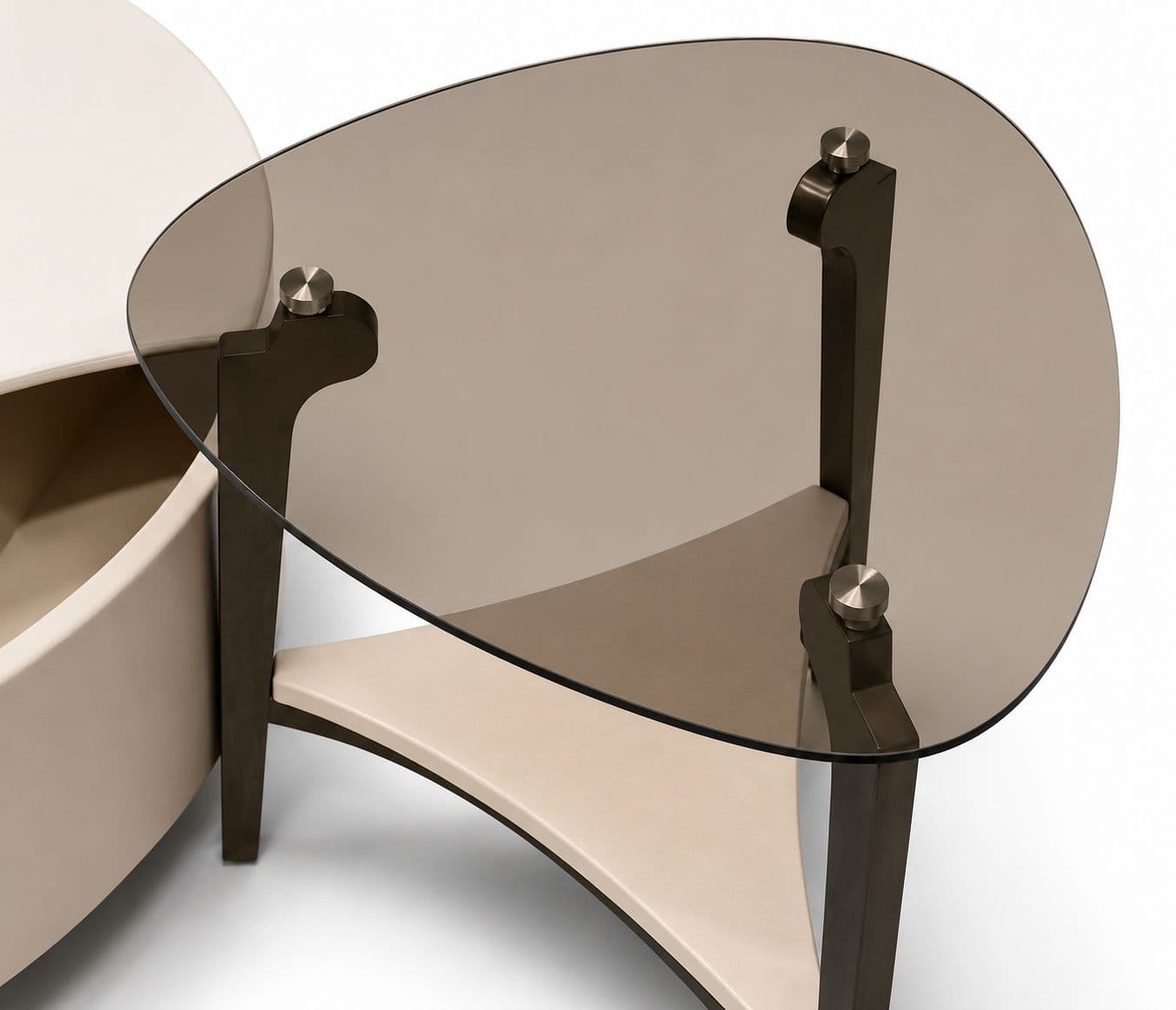 Image 7 for CT 8116 Marble Top With Wooden Duco Paint Finish Base And Glass Side Table (HYD)
