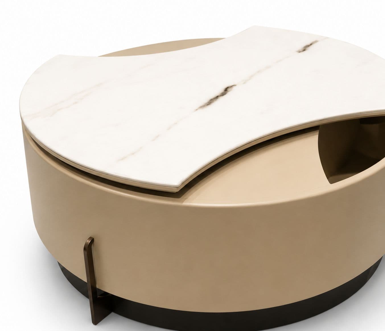 Image 4 for CT 8116 Marble Top With Wooden Duco Paint Finish Base And Glass Side Table (HYD)