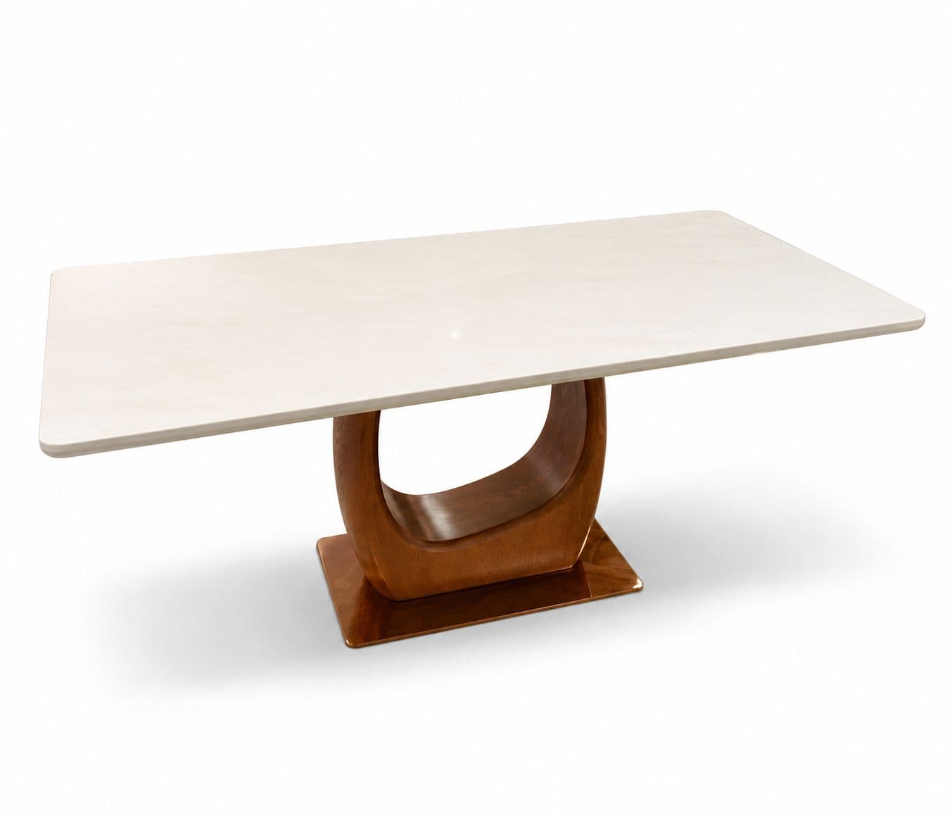 Image 10 for Dining Table 1+6 Seater  180/3588/709 With Marble Top And Wooden Base