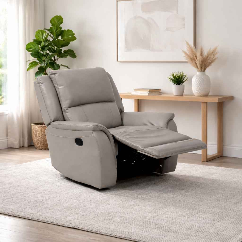 U70629M-1S#1034 manual recliner chair Leather (WH OTD)