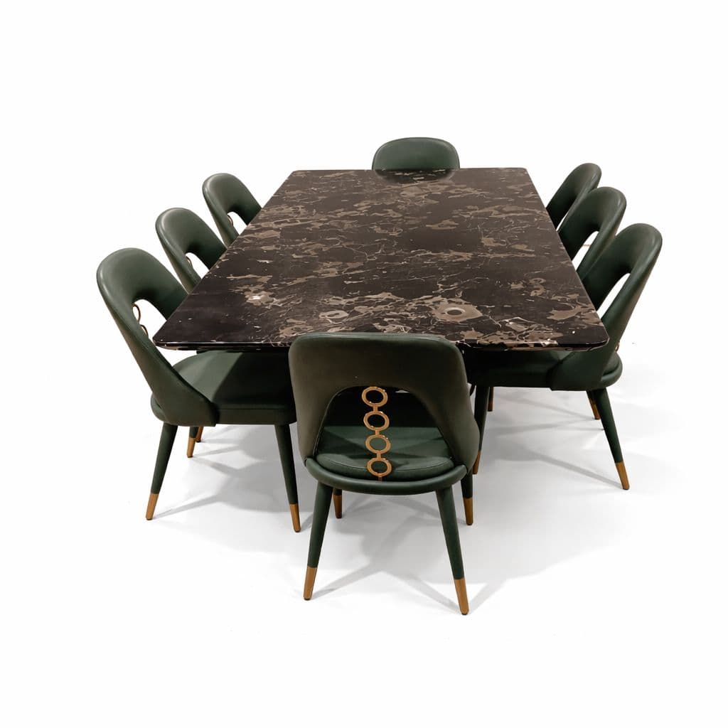 Image 8 for Dining Set 1+8 Seater (2310/824) Wood Marble Top (Size - 7.3×3.8) & Leatherette (CP OTD)