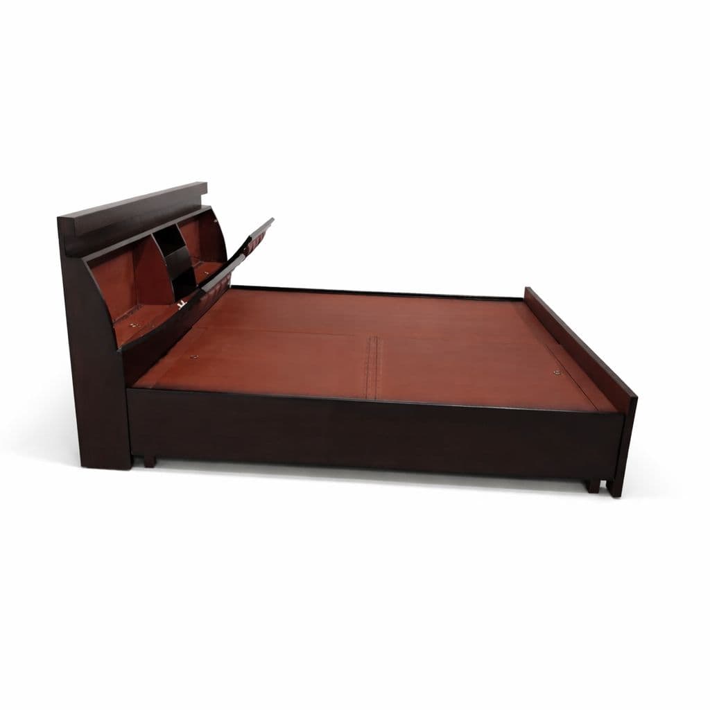 Image 9 for Bahubali King Sized Bed with Bed Box and Drawer Storage (Block Board, Brown)(EC)(WF)(BS-BTM)(BS- BSK)(KORA)