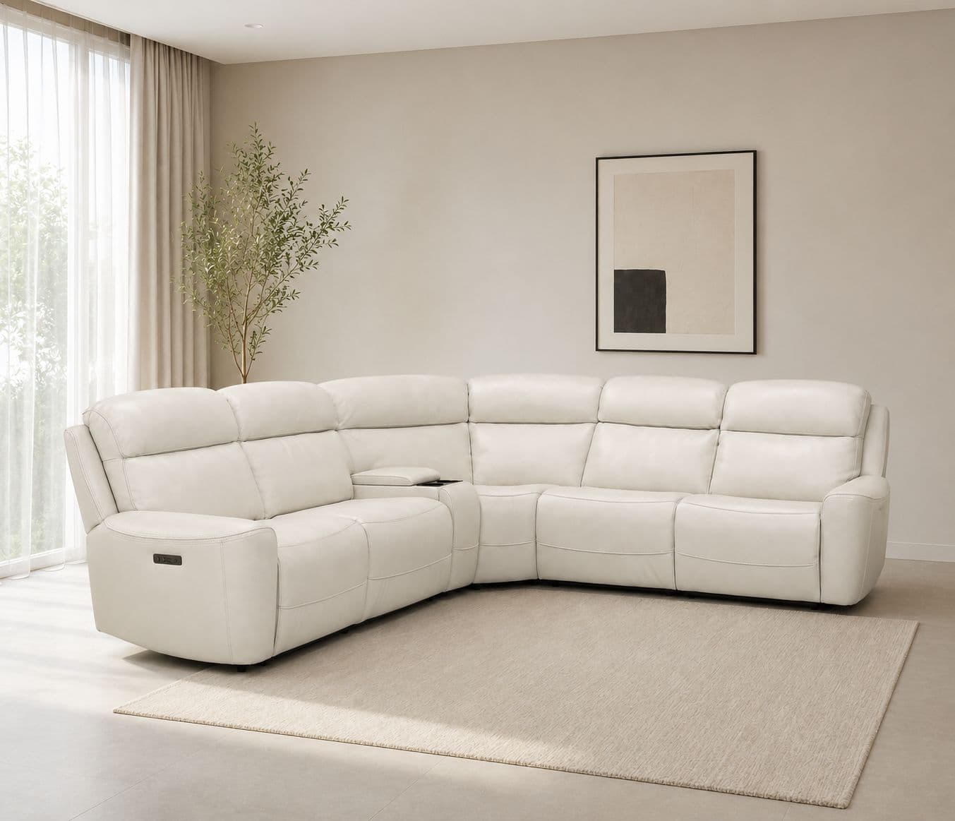 Manwah 70289HM L-Shaped Power Recliner Fabric