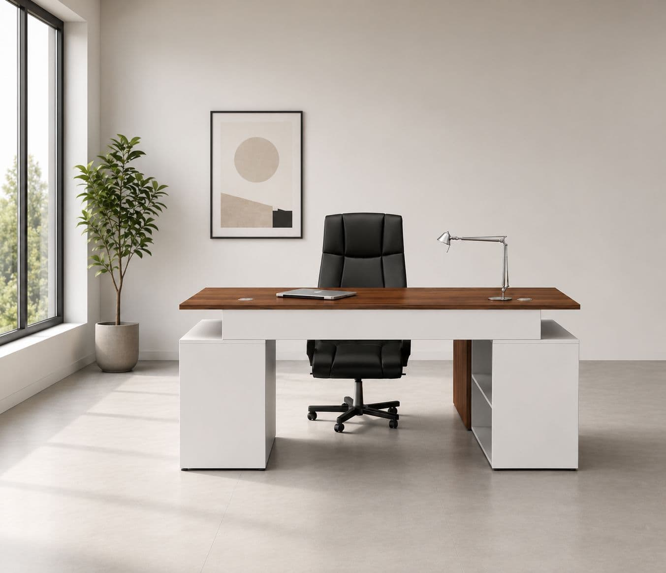 Siena L shape Modular Office Table with Storage