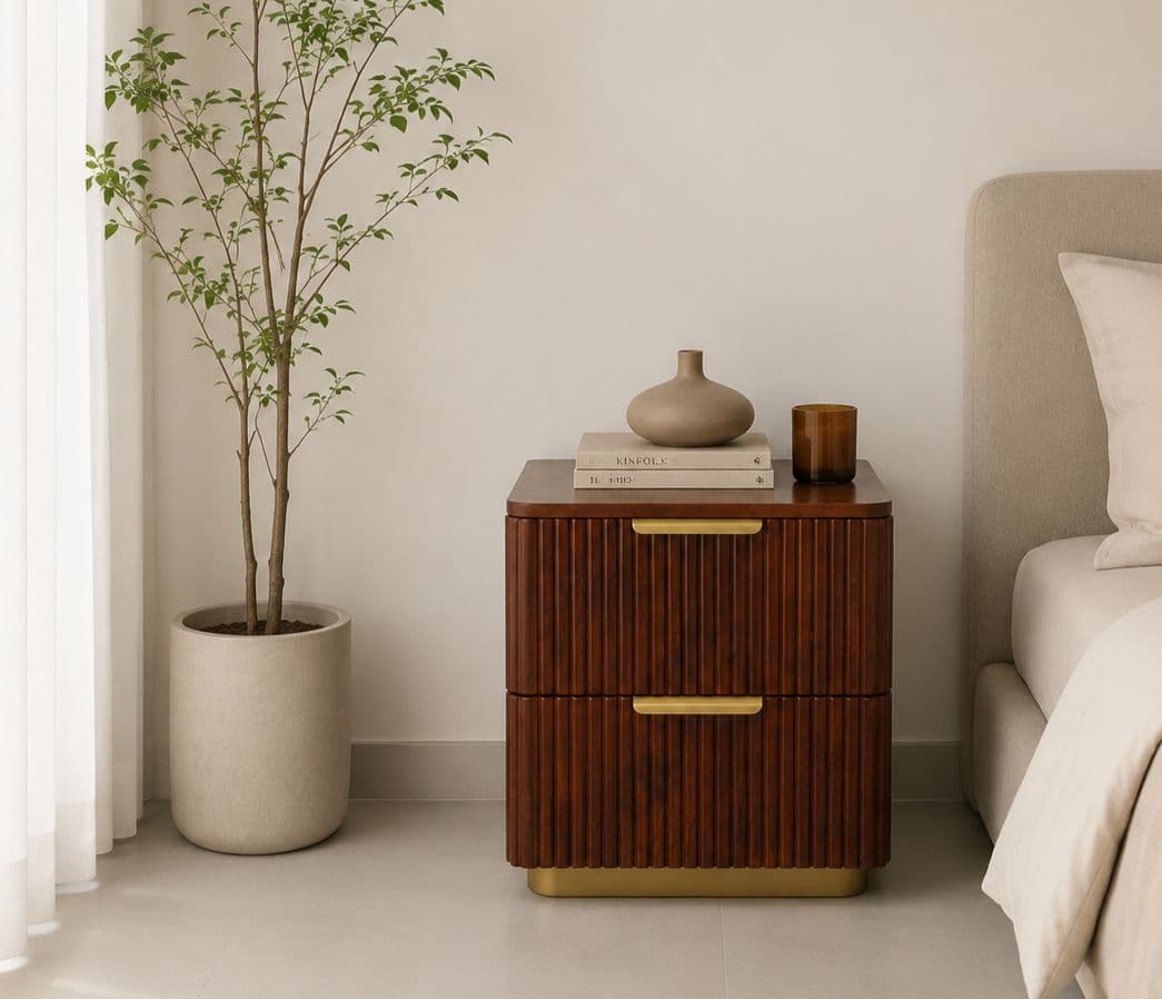 Fluted bed side table (EC)
