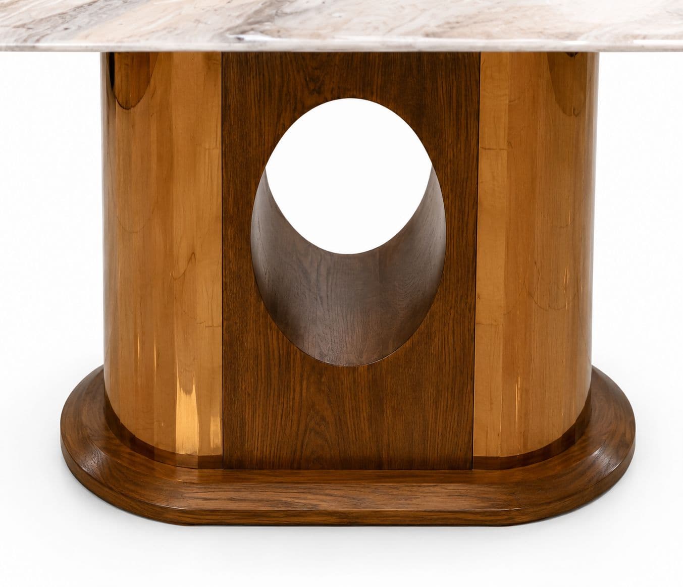 Image 15 for Dining Set  699/2127/323 Chair 1+6 Marble Top Ash Wood With Metal Strip