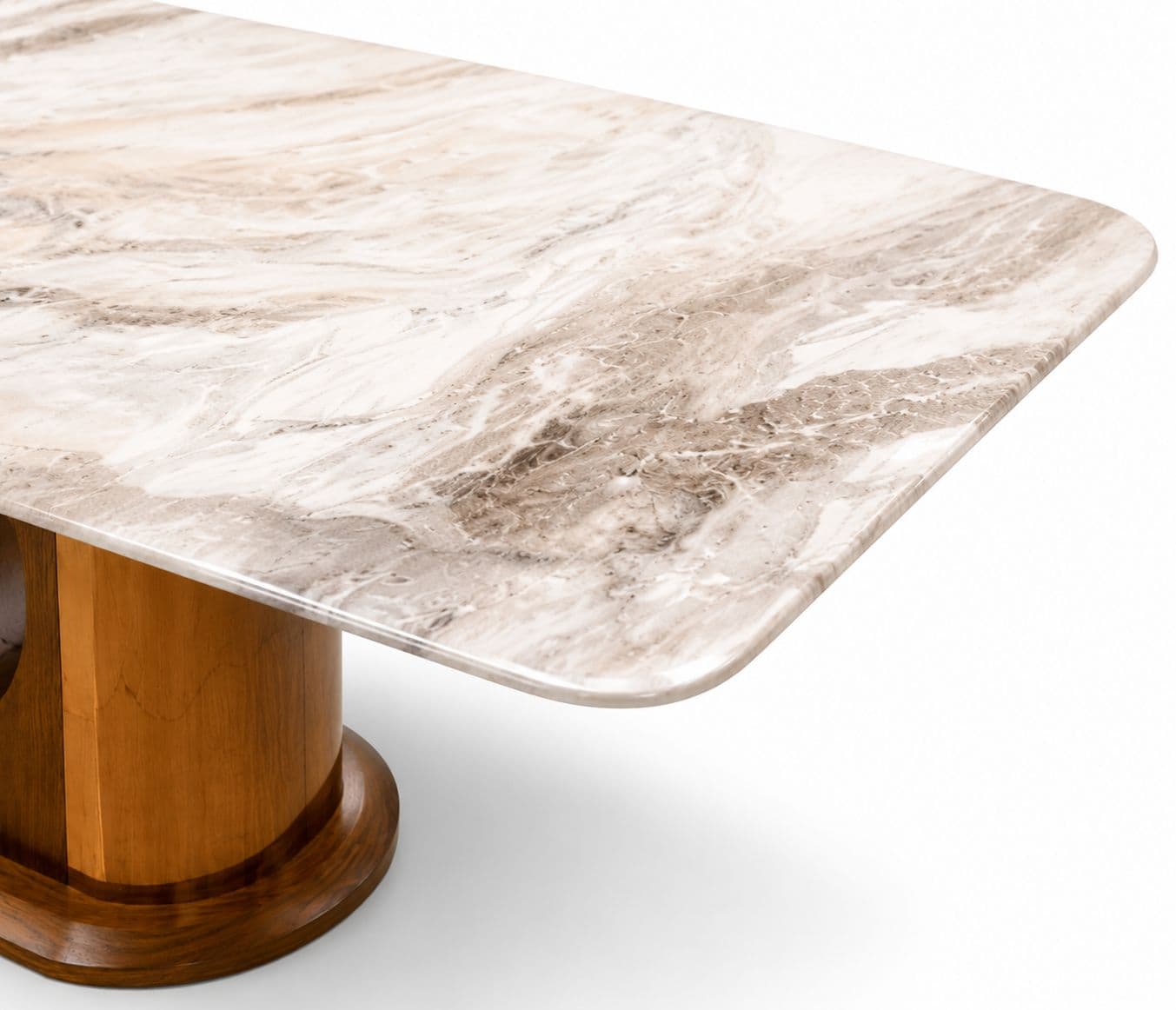 Image 16 for Dining Set  699/2127/323 Chair 1+6 Marble Top Ash Wood With Metal Strip
