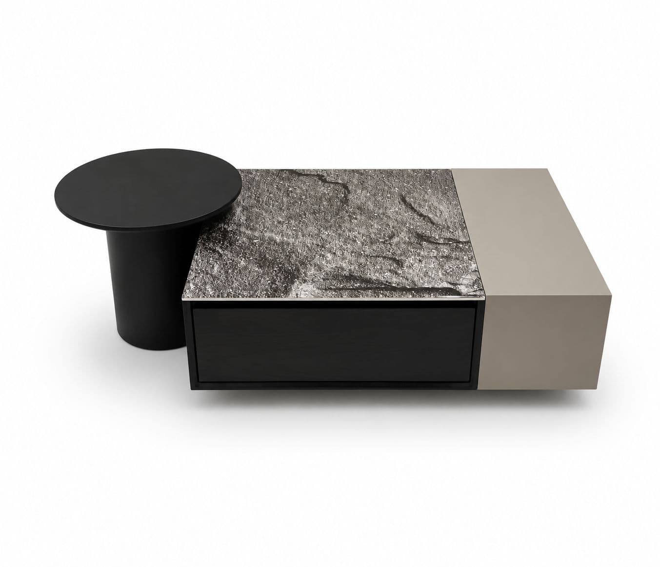 Image 3 for Center Table F62 With Drawers Marble Top With Wooden (HYD)