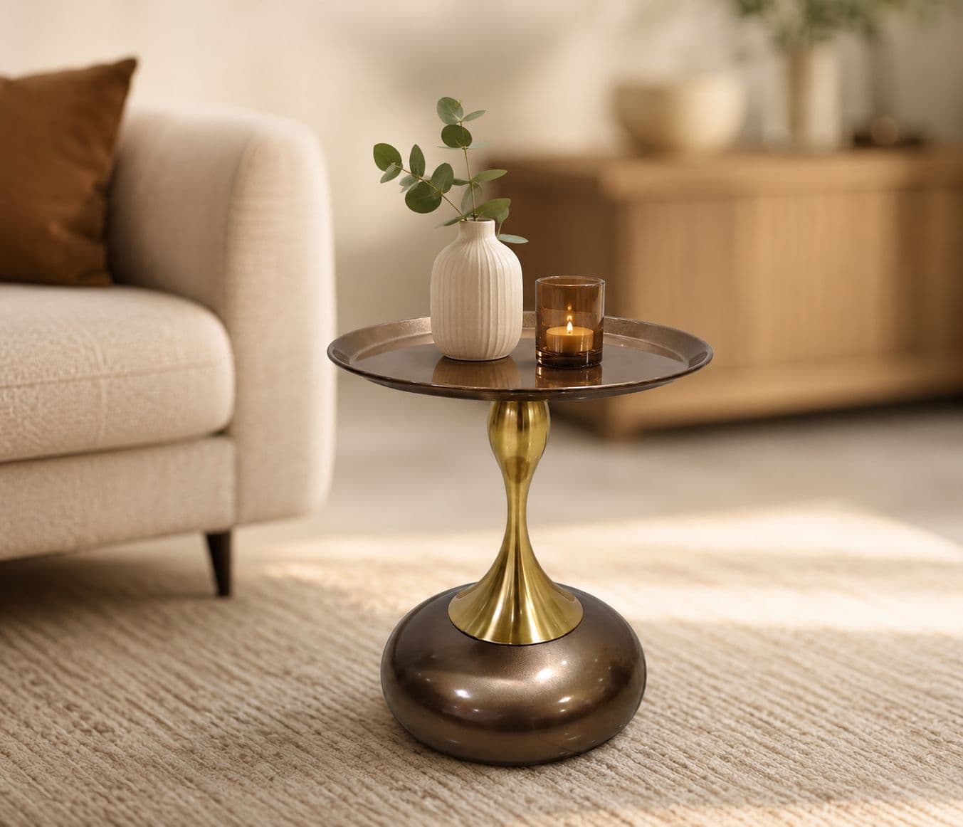 Corner Table 022 Coffee Table With Metal (HYD)