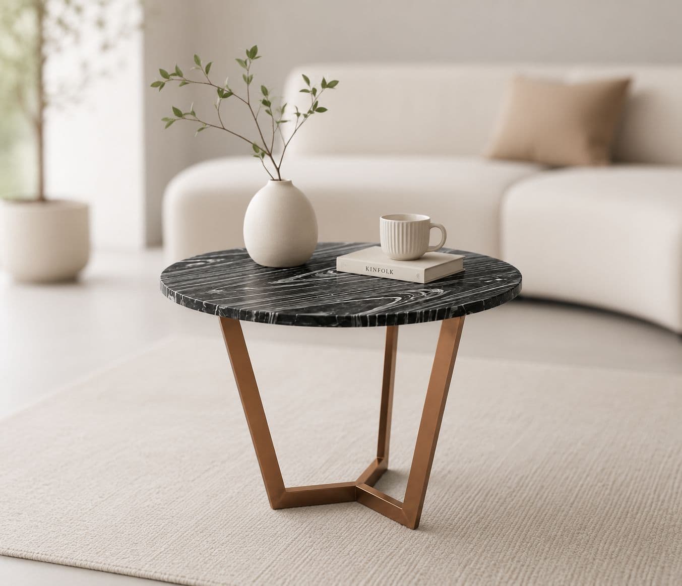 E154 Rose Gold Corner Table (HYD OTD)