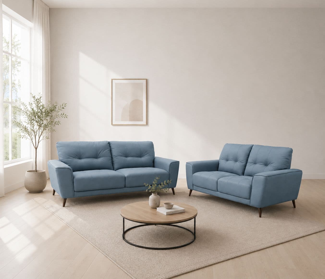 ZM936 Sofa 3+2 Seater Half Leather  (HYD OTD)