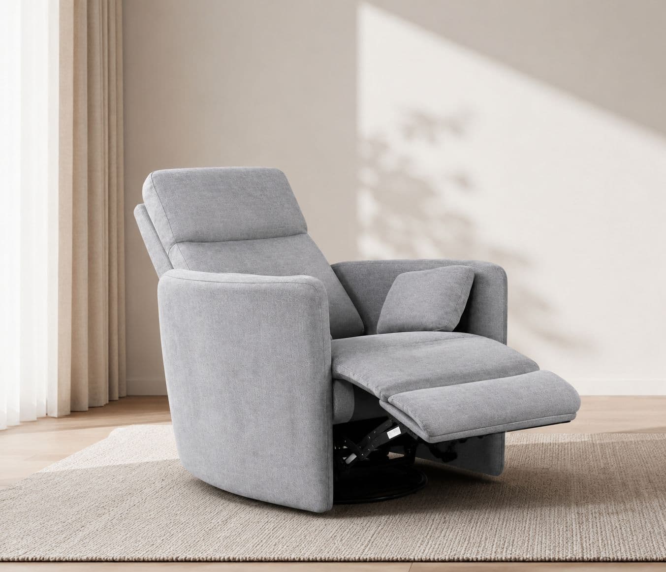 Manwah K70227M Single Seater Swivel Recliner Fabric