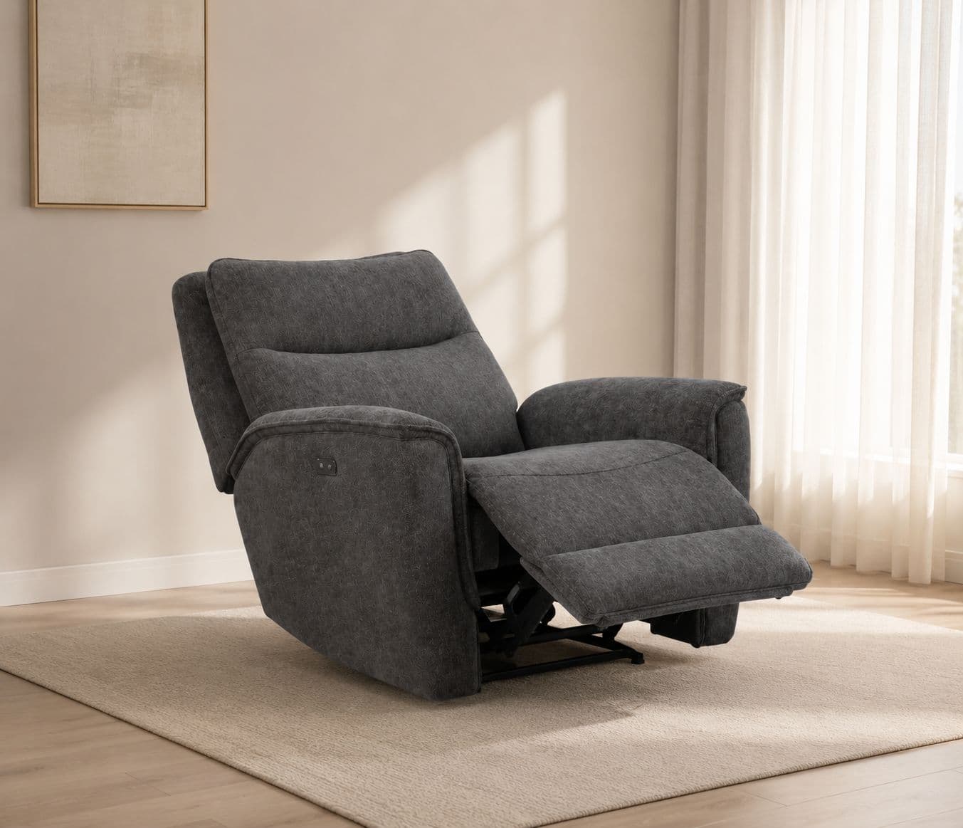 Manwah K70380M Single Seater Power Recliner Fabric